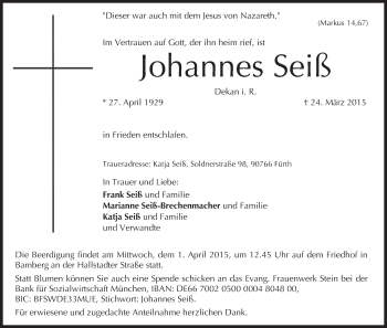 Anzeige von Johannes Seiß von MGO