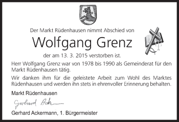 Anzeige von Wolfgang Grenz von MGO