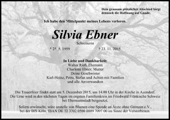 Anzeige von Silvia Ebner von MGO