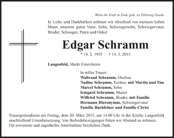 Anzeige von Edgar Schramm von MGO