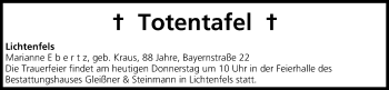 Anzeige von Totentafel, vom 09.04.2015 von MGO