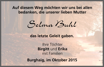 Anzeige von Selma Buhl von MGO