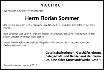 Anzeige von Florian Sommer von MGO
