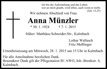 Anzeige von Anna Münzler von MGO