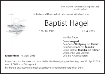 Anzeige von Baptist Hagel von MGO