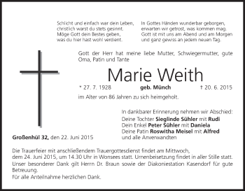 Anzeige von Marie Weith von MGO