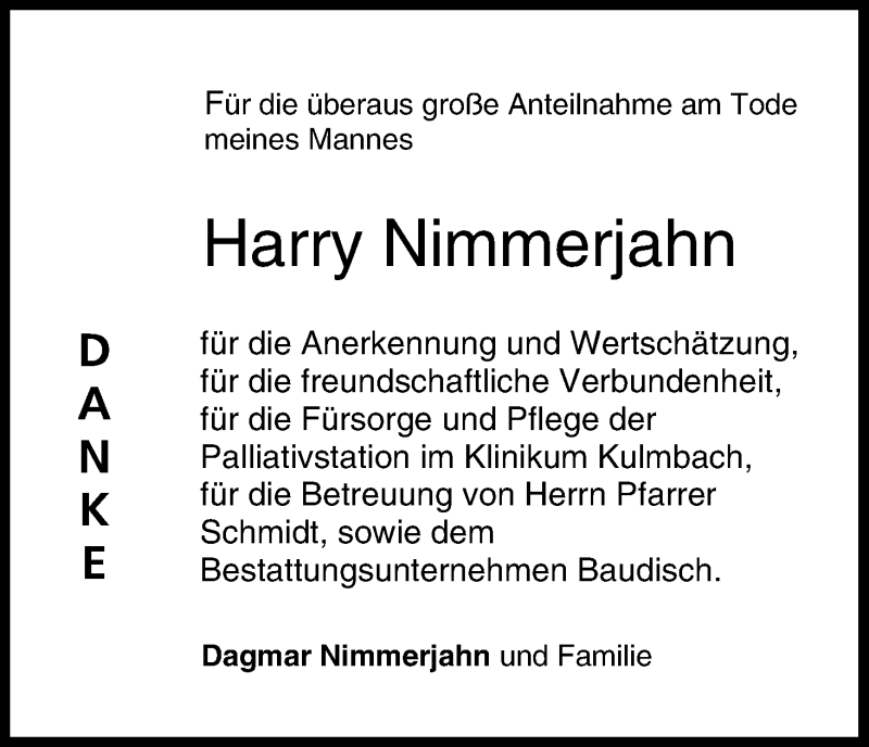  Traueranzeige für Harry Nimmerjahn vom 02.04.2015 aus MGO