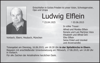 Anzeige von Ludwig Elflein von MGO