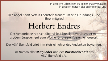 Anzeige von Herbert Endres von MGO