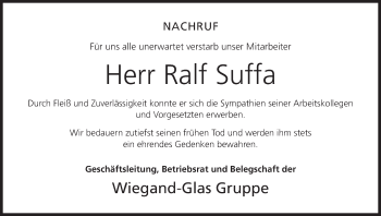 Anzeige von Ralf Suffa von MGO