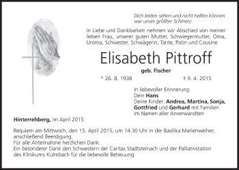 Anzeige von Elisabeth Pittroff von MGO