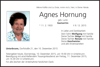 Anzeige von Agnes Hornung von MGO