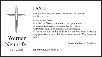 Anzeige von Werner Neuhöfer von MGO