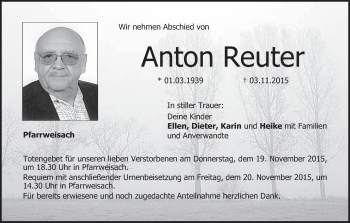 Anzeige von Anton Reuter von MGO
