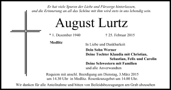 Anzeige von August Lurtz von MGO