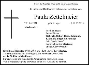 Anzeige von Paula Zettelmeier von MGO
