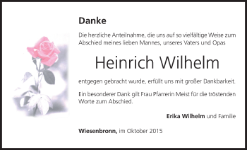 Anzeige von Heinrich Wilhelm von MGO