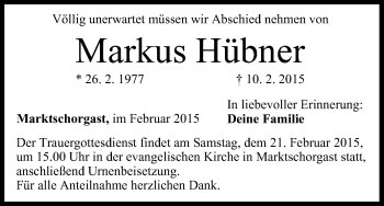 Anzeige von Markus Hübner von MGO