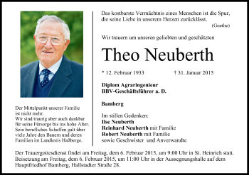 Anzeige von Theo Neuberth von MGO