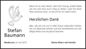 Anzeige von Stefan Baumann von MGO