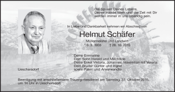 Anzeige von Helmut Schäfer von MGO