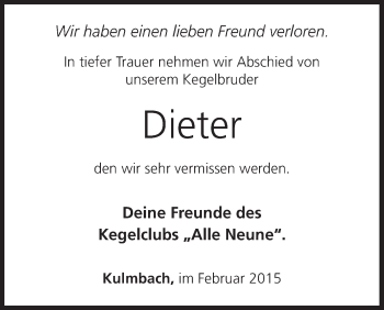 Anzeige von Dieter  von MGO