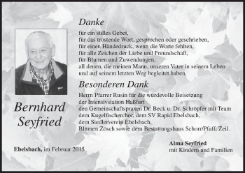 Anzeige von Bernhard Seyfried von MGO