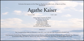 Anzeige von Agathe Kaiser von MGO