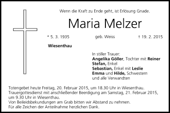 Anzeige von Maria Melzer von MGO