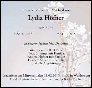 Anzeige von Lydia Höfner von MGO
