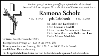 Anzeige von Ramona Scholz von MGO