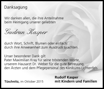 Anzeige von Gudrun Kasper von MGO