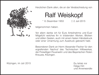 Anzeige von Ralf Weiskopf von MGO