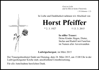 Anzeige von Horst Pfeiffer von MGO