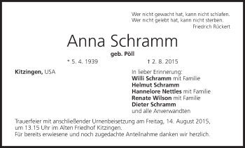 Anzeige von Anna Schramm von MGO
