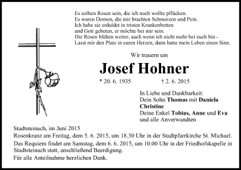 Anzeige von Josef Hohner von MGO