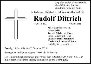Anzeige von Rudolf Dittrich von MGO