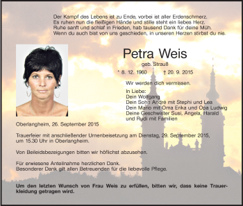 Anzeige von Petra Weis von MGO