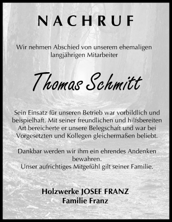 Anzeige von Thomas Schmitt von MGO