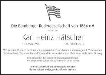 Anzeige von Karl Heinz Hätscher von MGO