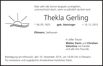 Anzeige von Thekla Gerling von MGO
