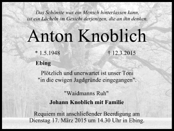 Anzeige von Anton Knoblich von MGO