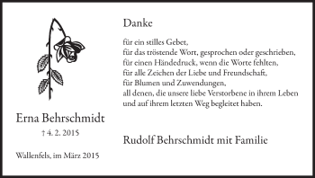 Anzeige von Erna Behrschmidt von MGO