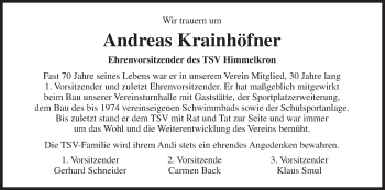 Anzeige von Andreas Krainhöfner von MGO
