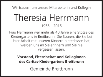 Anzeige von Theresia Herrmann von MGO