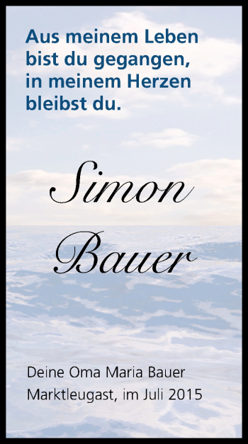 Anzeige von Simon Bauer von MGO