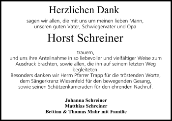 Anzeige von Horst Schreiner von MGO