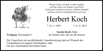 Anzeige von Herbert Koch von MGO