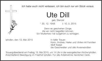 Anzeige von Ute Dill von MGO