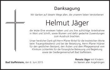 Anzeige von Helmut Jäger von MGO